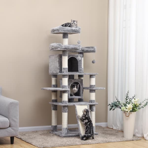 Scratching Post - Cat Pole - Cat House - Light Gray