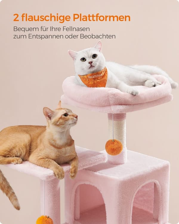 Kattenhuis - useita kerroksia - 2 alustaa - pastelli vaaleanpunainen
