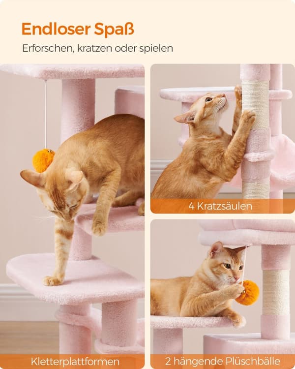 Kattenhuis - useita kerroksia - 2 alustaa - pastelli vaaleanpunainen