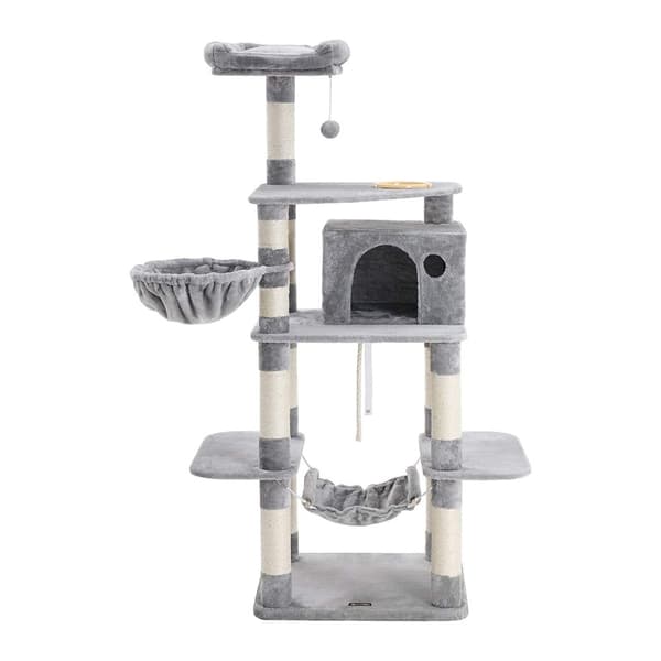 Scratching Post - Med skala - 164 cm - lysegrå