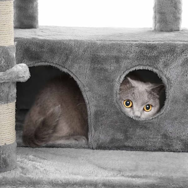 Naarmuuntuminen - XXL CAT -puu - 164 cm - 2 alustoa - riippumatossa - vaaleanharmaa