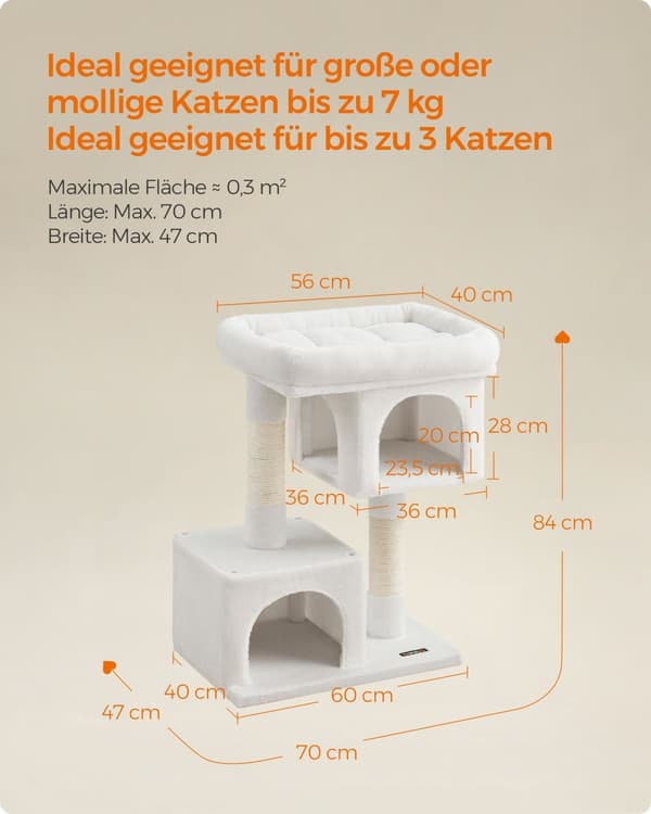 Naarmuuntuminen - suurille kissoille - jopa 7 kg - kermavalkoinen