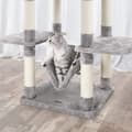 Miniatyrbillede 5 af 6: Scratching Post - Stabil klatretræ - Hængekøje og hul - 154 cm - Lysegrå