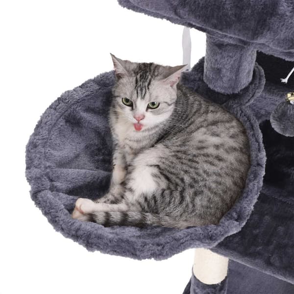 Scratching Post - Med ridserhylde - højde 96 cm - røgrå grå