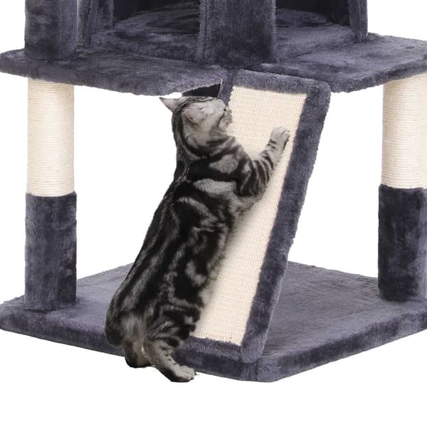 Scratching Post - Med ridserhylde - højde 96 cm - røgrå grå