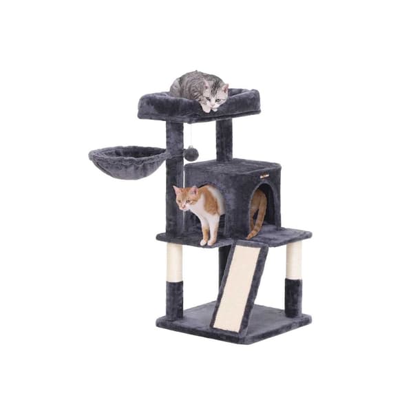 Scratching Post - Med ridserhylde - højde 96 cm - røgrå grå