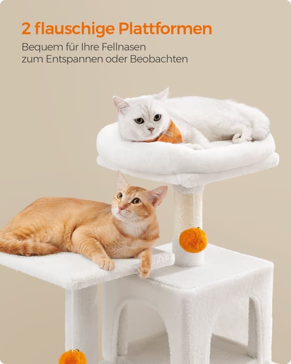 Scratching Post - med hängmatta och grotta - gräddevit
