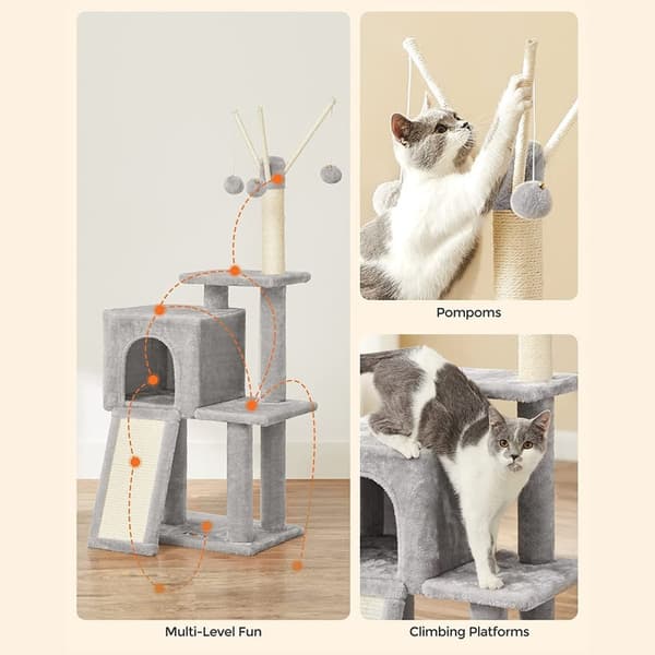 Scratching Post - Cat Tree - For huskatte - lysegrå