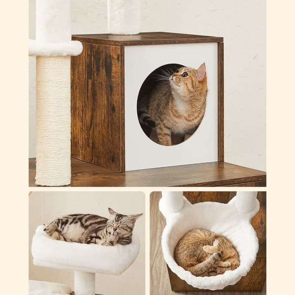Scratching Post - Med kablet til kassekasse - Vintage Design - Brown