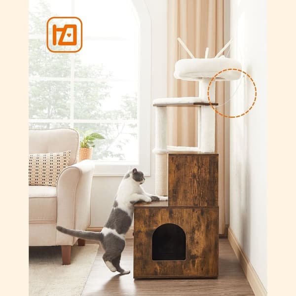 Scratching Post - Med kablet til kassekasse - Vintage Design - Brown