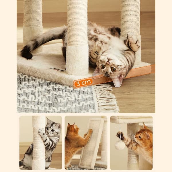 Raaputusviesti - 2 tasangan - 115 cm - naarmuuntumislevy - beige
