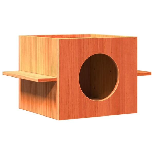 vidaXL Katthus vaxbrun 51x35x30 cm massiv furu