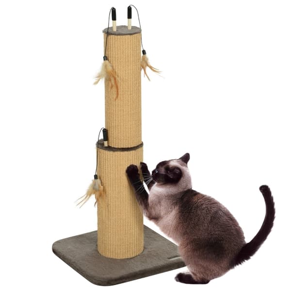 Rootz-kradsestolpe til katte - Kattetræ - Klatrestang - Fremmer sunde muskler - 35 cm x 35 cm x 78 cm