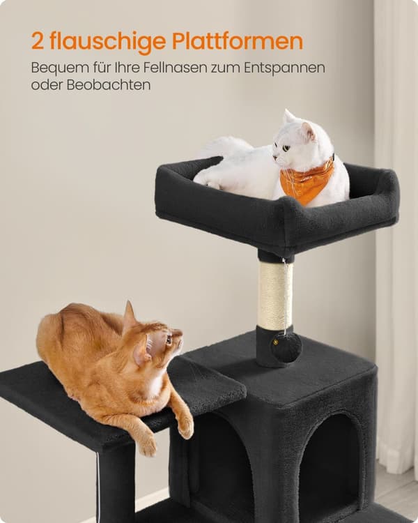 Scratching Post - 143 cm høj - med 4 blæk -sorte ridseposter