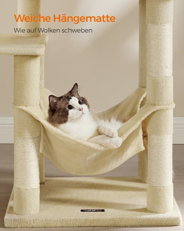 Scratching Post - 143 cm høj - med 4 skrabeposter