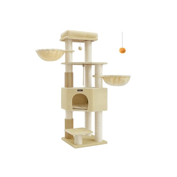 Skrabe efter plateauer-50 × 50 × 160 cm-sand beige beige