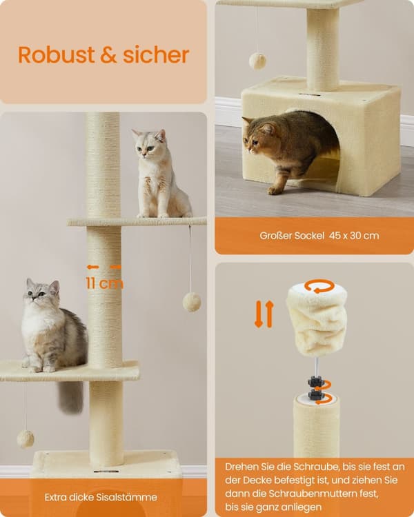 Naarmuuntuminen katto korkea 231-291 cm korkeus säädettävä beige
