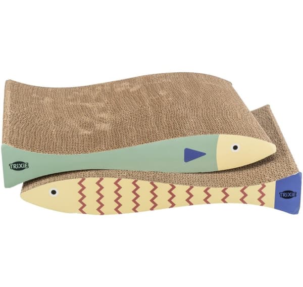 Scratching cardboards fish, catnip, 2 pcs, 40 × 30 × 11 cm, 2 pcs., mint cream