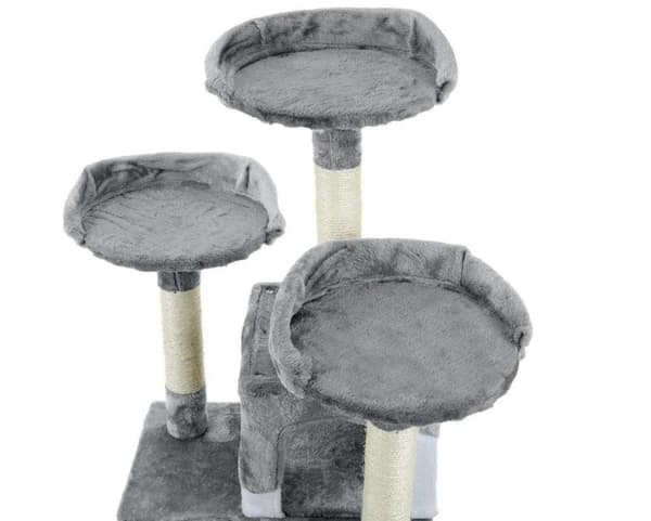 Luxe 170cm Kissanraapimapylväs 7 Tasolla, Sisal & Plush Päällyste - Kaikki-yhdessä Leikkimökki