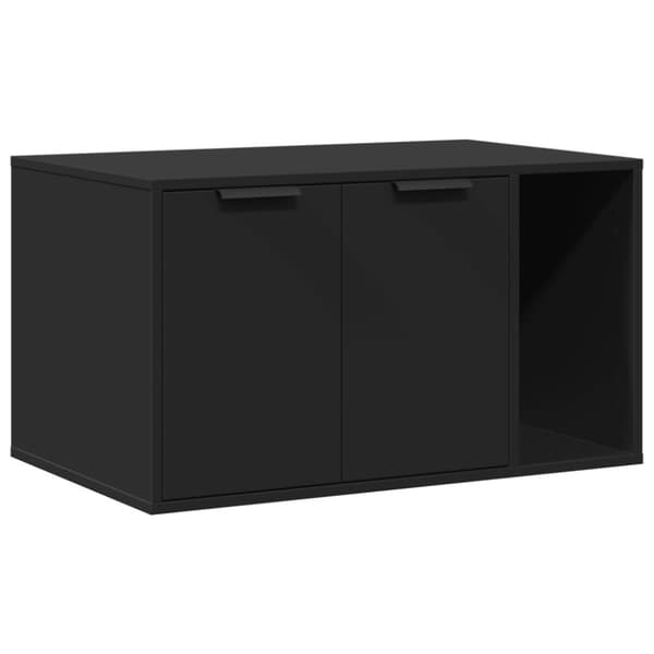 vidaXL Skap til kattetoalett svart 80x50x45 cm konstruert tre