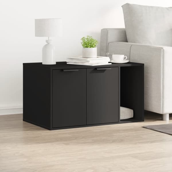 vidaXL Skap til kattetoalett svart 80x50x45 cm konstruert tre