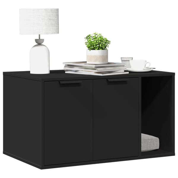 vidaXL toiletskjuler til kattebakke 80x50x45 cm konstrueret træ sort
