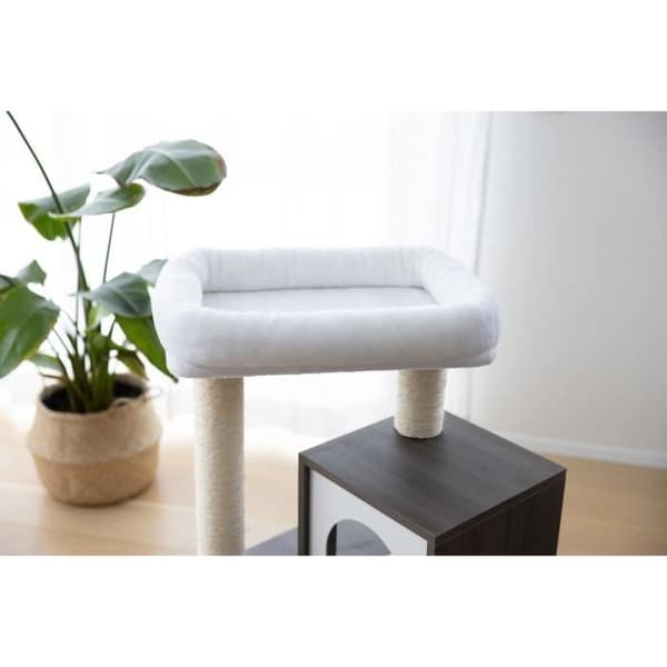 KERBL - Kattträd FLAIR - 48x44x86cm - Vit/grå - Sisal