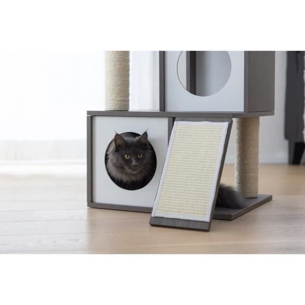 KERBL - Kattträd FLAIR - 48x44x86cm - Vit/grå - Sisal