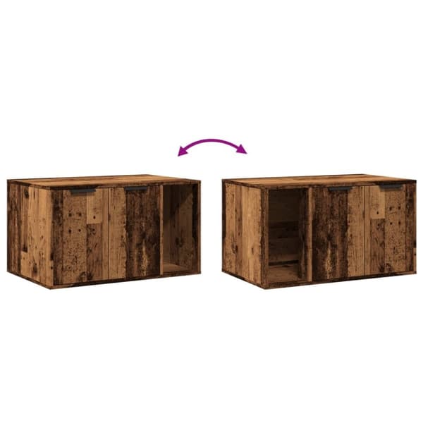 vidaXL Skap til kattetoalett gammelt tre 80x50x45 cm konstruert tre