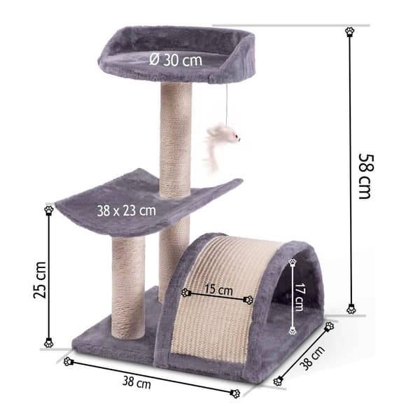 Kissanraapinta 58 cm DR-264 Pethaus hiirellä, harmaa