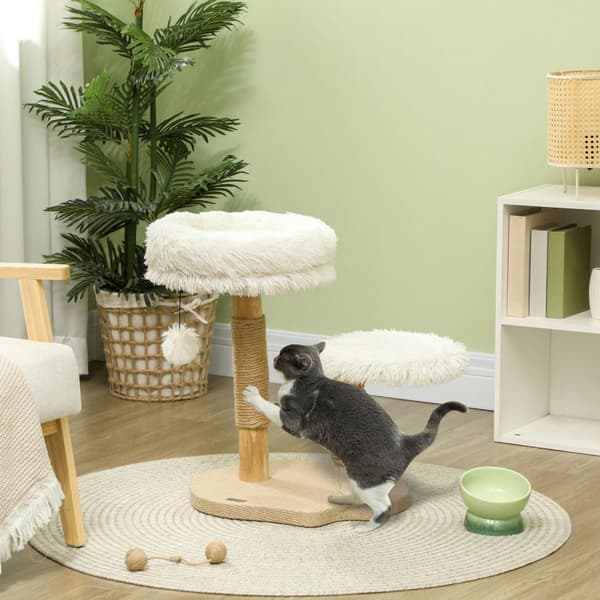 Rootz 24 "Cat Tree - Cat Tower - Scratching Post - Mjuk tvättbar säng - 50 cm x 47 cm x 61,5 cm för katter upp till 5 kg