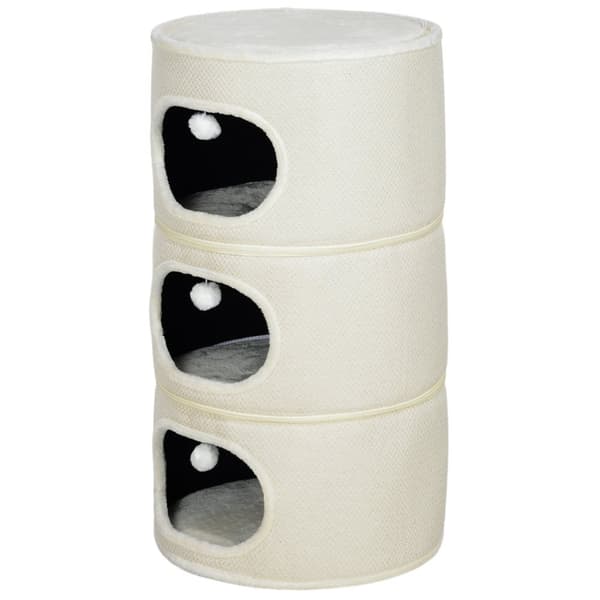 Rootz 4 Tier Cat Barrel - Cat Tower - Sisäinen kissatalo - Scratch & Play - 51 cm Ø x 100 cm H
