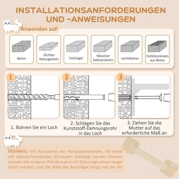 Rootz 5 stykker katteklatringssæt - skrabeposts - Jumping Platforms - Forbedrer trivsel - Skrabende post 12,5W x 15d x 54h cm