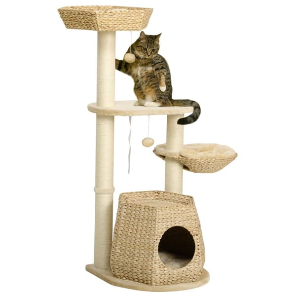 Rootz Cat Tree Climbing Tree - Scratching Board - Cat Play Tower - Armerad stabilitet - 50 cm x 50 cm x 119 cm