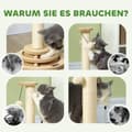 Pikkukuva 6 / 11: Rootz Cat -radutuspylväs - Sisal Scratch Tower - Play Ball Track - Viihdyttävä 4 -in -1 -suunnittelu - 32 cm x 32cm x 49cm