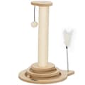 Pikkukuva 1 / 11: Rootz Cat -radutuspylväs - Sisal Scratch Tower - Play Ball Track - Viihdyttävä 4 -in -1 -suunnittelu - 32 cm x 32cm x 49cm