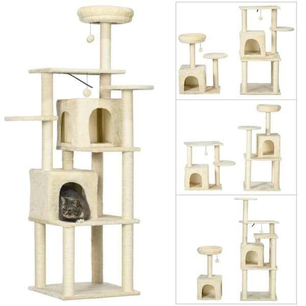 Rootz Cat Tree - Climbing Tree - Scratching Post - Multi -Level Fun - 171cm höjd - 49W x 49d x 171h cm
