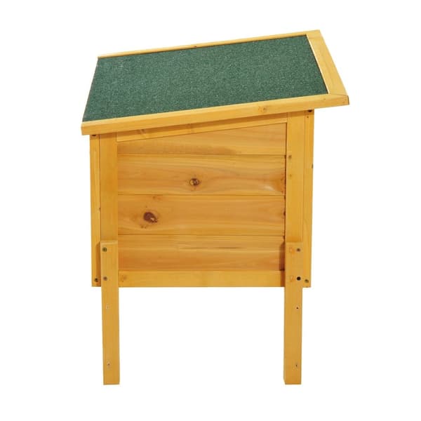 Rootz Cat House - Cat Cave - Pet Shelter - Weatherproof Fir Wood - Outdoor & Indoor Use - L70 X W51.5 X H60cm