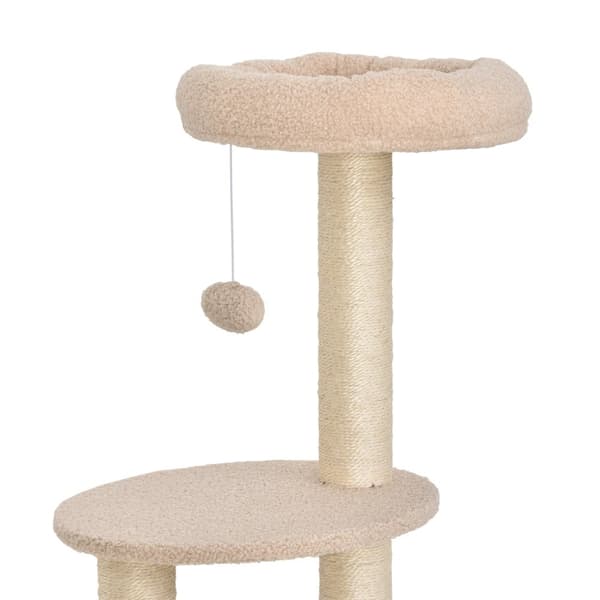 Rootz Cat Tree med Sisal Scratching Post - Cat Condo - Plush Cat Tower - Skyddar möbler - 45L X 40W X 148H CM