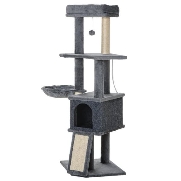 Rootz Cat Tree Activity Center - naarmuuntuminen Post - Play Tower - Claw Care - 48L x 40W x 127H CM - Harmaa