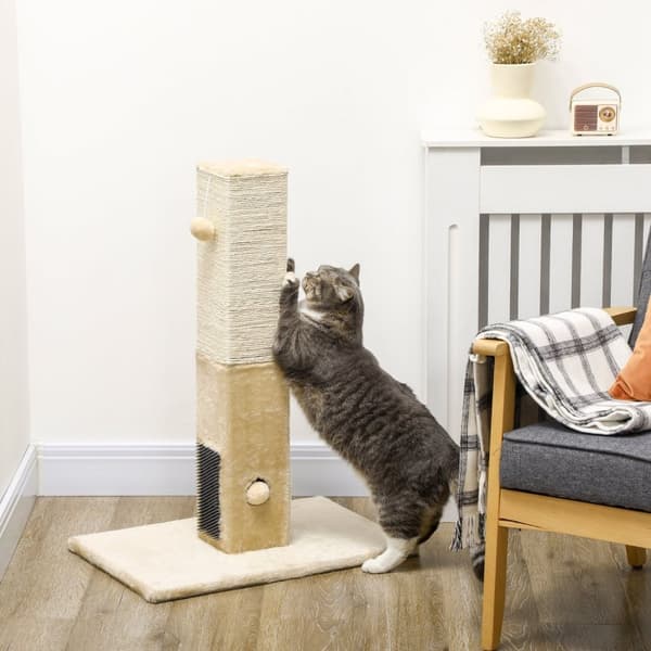 Rootz Cat Scratching Post - Cat Tree - Kitty Tower - Inkluderer legetøj - Jute Rope - 59,5 cm x 39 cm x 79 cm