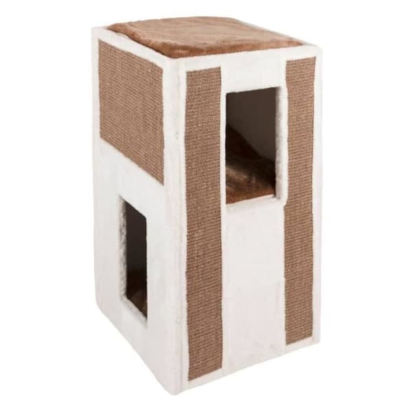 Kerbl Skraptunna för katter Galina 40x40x78 cm Vit och brun 445259
