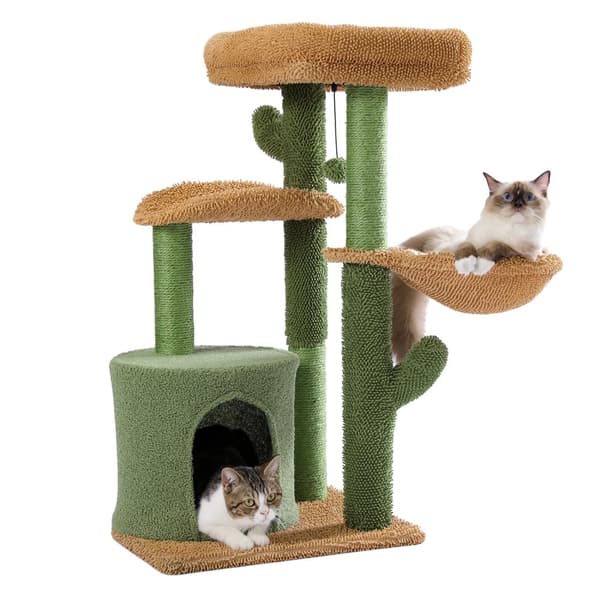 Kaktus Katte Træ, Multi-Niveau Design, Holdbar Sisal Kradsepost,AMT0128SC, M