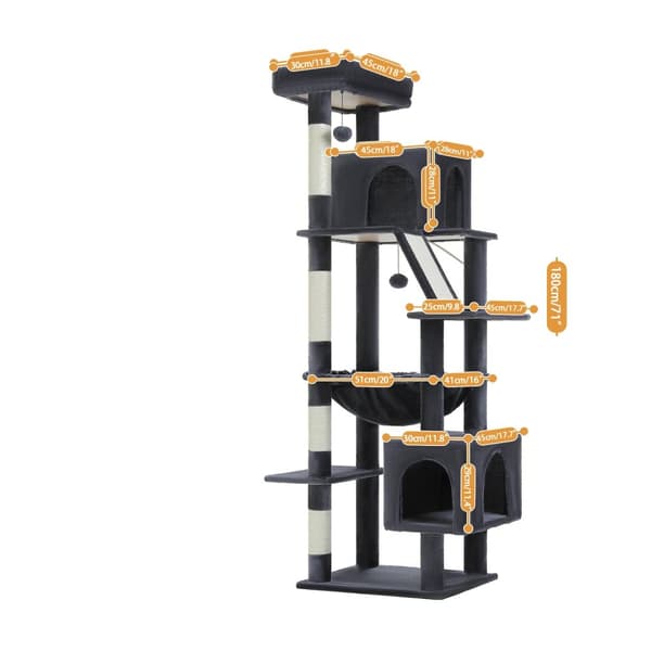 Multi-Level Katte Træ, Rummelige Lejligheder, Holdbare Kradsetræer,AMT0281DGY, XL