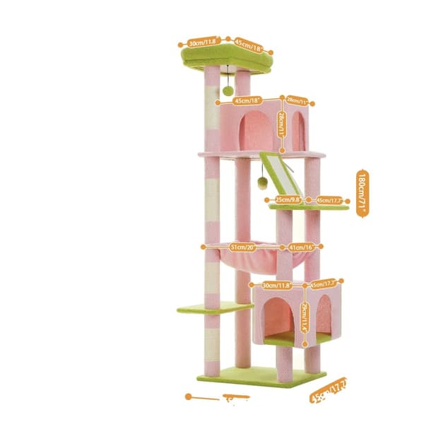 Multi-Level Katte Træ, Rummelige Lejligheder, Holdbare Kradsetræer,AMT0281PK, XL