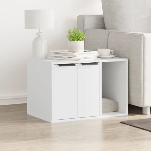 vidaXL toiletskjuler til kattebakke 60x40x40 cm konstrueret træ hvid