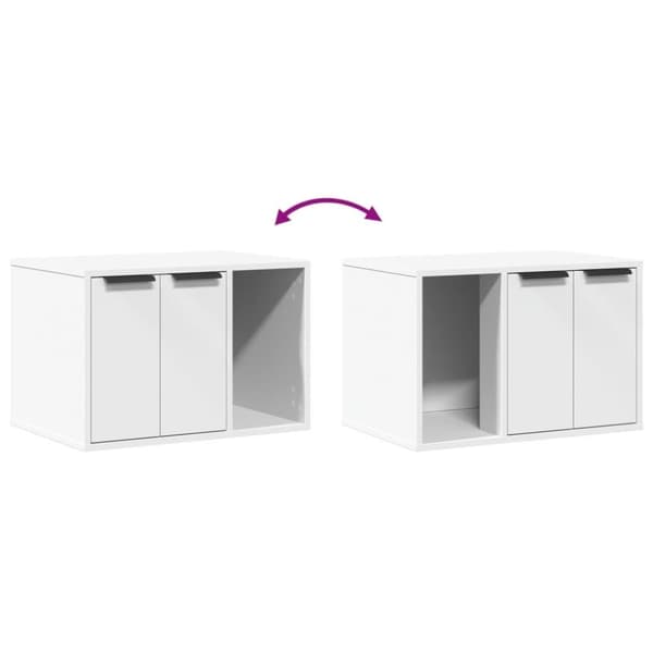 vidaXL toiletskjuler til kattebakke 60x40x40 cm konstrueret træ hvid