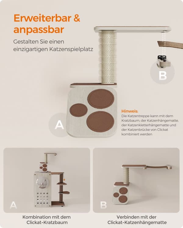 Klättervägg, Clickat, 53,6 x (32,5-65) x (37,8-63) cm, Havregryn-Kaffebrown.