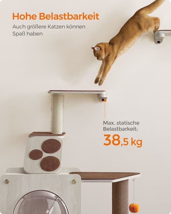 Klättervägg, Clickat, 53,6 x (32,5-65) x (37,8-63) cm, Havregryn-Kaffebrown.