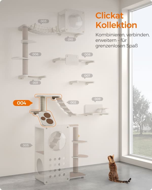 Klättervägg, Clickat, 53,6 x (32,5-65) x (37,8-63) cm, Havregryn-Kaffebrown.